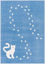 Круглый ковер с котиком SOFT Kotek azure