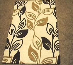 Ковер из шерсти бежевый Retro Flower Brown
